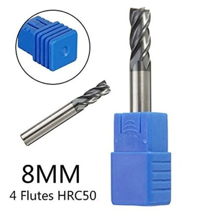 Imported 8mm Tungsten Carbide End-Mill 4 Flute HRC50 60mm Length