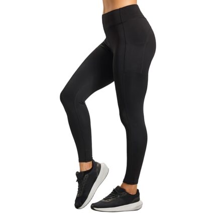 Rise Ankle-Length Gym Leggings for Women - Black