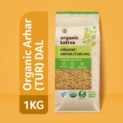 Organic Tattva Toor Dal, 1kg Arhar Dal