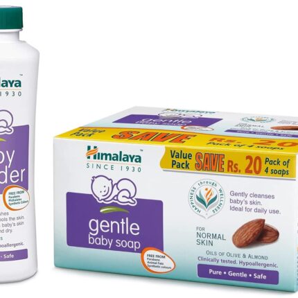Himalaya Gentle Baby Soap Value Pack, 4 * 75g & Baby Powder - 400Gm